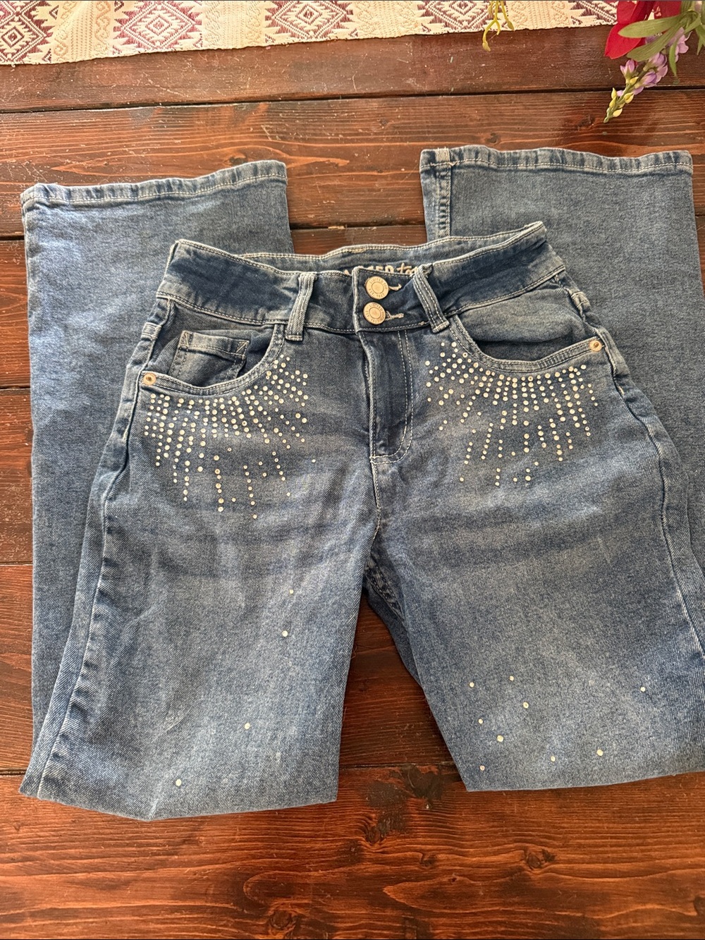 Limited Too Medium Blue Denim Jeans with Sparkle Studs